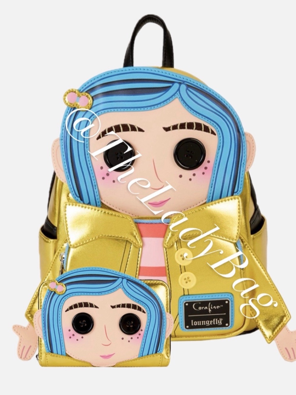 Loungefly Coraline  NWT Doll Coraline Mini Backpack w/wallet